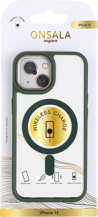 Onsala iPhone 15 Bumb MagSeries deksel (grønn)