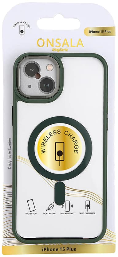 Onsala iPhone 15 Plus Bumb MagSeries deksel (grønn)