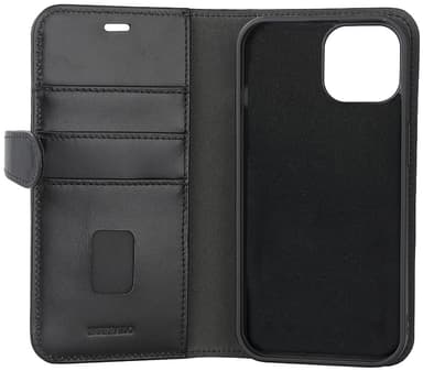 Buffalo iPhone 15 2-i-1 Leather MagSeries lommebokdeksel (sort)
