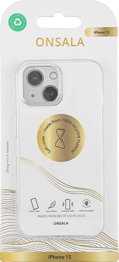 Onsala iPhone 15 deksel (gjennomsiktig)