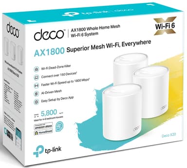 TP-Link Deco X20 mesh WiFi 6 sett (3-pakning)