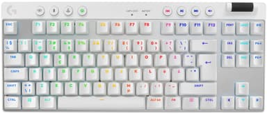 Logitech G PRO X TKL Lightspeed Tactile trådløst gamingtastatur (hvit)