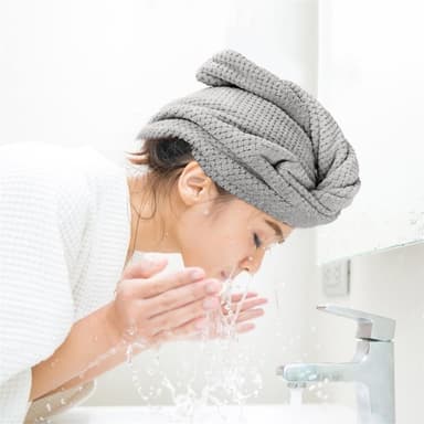 Hårturban Håndkle alle hårtyper myk (grå)