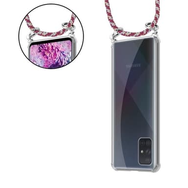 Samsung Galaxy A71 5G Deksel med Halskjede (rød)