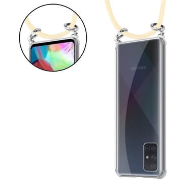 Samsung Galaxy A51 5G Deksel med Halskjede (gul)