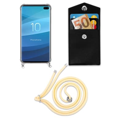 Samsung Galaxy S10 PLUS Deksel med Halskjede (gul)