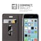 iPhone 5C lommebokdeksel etui (grå)