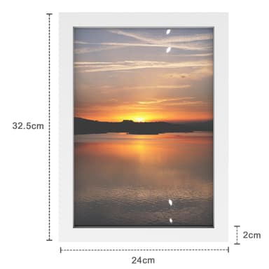 Vakker ramme for plakater og bilder 32,5x23,8cm (hvit)