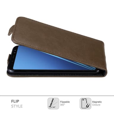Samsung Galaxy A8 2018 deksel flip cover (brun)