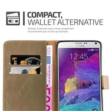 Samsung Galaxy NOTE 4 lommebokdeksel etui (brun)
