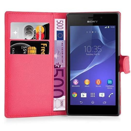 Sony Xperia M2 / M2 AQUA lommebokdeksel etui (rød)