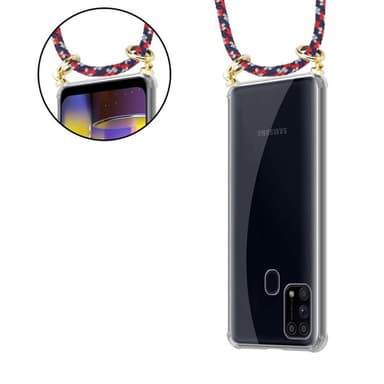 Samsung Galaxy M31 Deksel med Halskjede (blå)