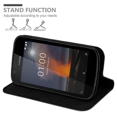 Nokia 1 2018 lommebokdeksel case (svart)