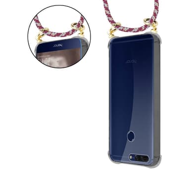 Honor 8 PRO Deksel med Halskjede (rød)