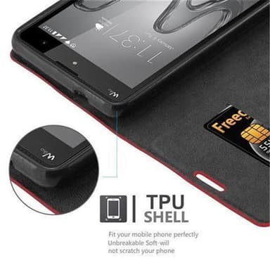 WIKO U FEEL LITE lommebokdeksel case (rød)