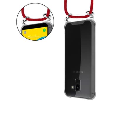 Samsung Galaxy J6 2018 Deksel med Halskjede (rød)