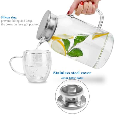 Karaffel Mugge Kaffekanne Tekanne med filter 1,8 l
