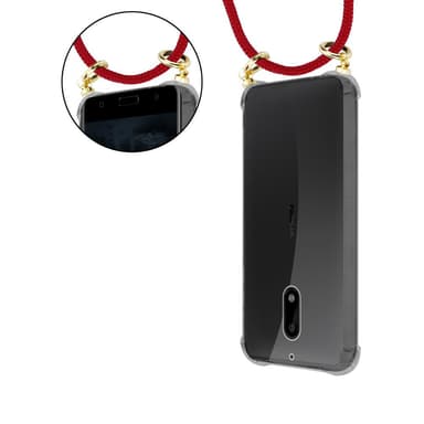 Nokia 6 2017 Deksel med Halskjede (rød)