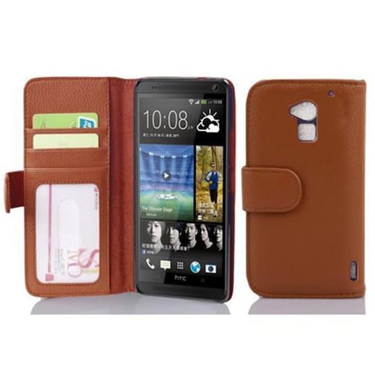 HTC ONE MAX T6 lommebokdeksel case (brun)