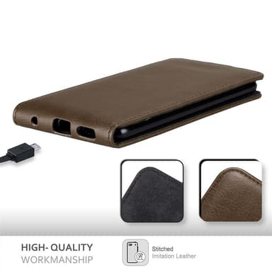 LG V30 / V30+ / V30S / V30S+ deksel flip cover (brun)