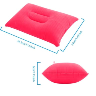 Pute for nakken ergonomisk oppblåsbar pute (rosa)