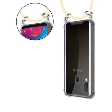 Samsung Galaxy A10e / A20e Deksel med Halskjede (gul)