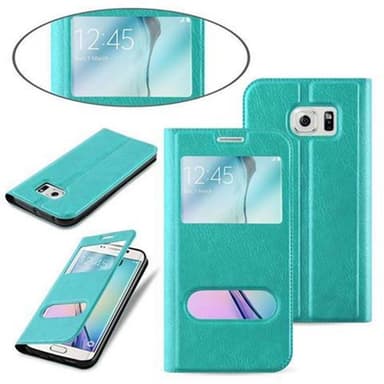 Samsung Galaxy S6 EDGE lommebokdeksel cover (turkis)