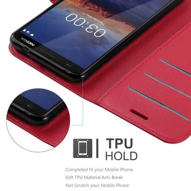 Nokia 3.1 lommebokdeksel etui (rød)