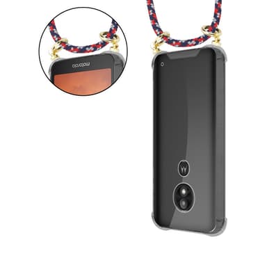 Motorola MOTO E5 PLAY Deksel med Halskjede (blå)