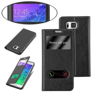 Samsung Galaxy ALPHA lommebokdeksel cover (svart)
