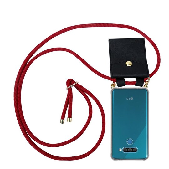 LG Q60 Deksel med Halskjede (rød)
