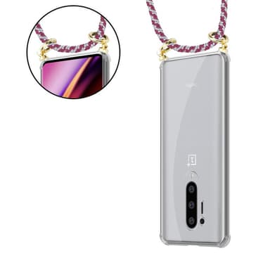 OnePlus 8 PRO Deksel med Halskjede (rød)