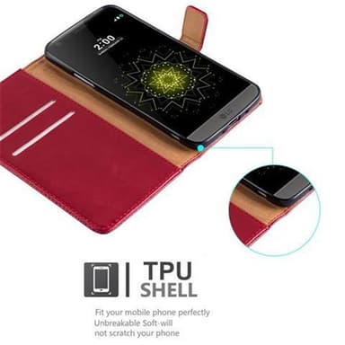 LG G5 lommebokdeksel etui (rød)