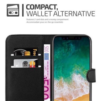iPhone X / XS lommebokdeksel etui (svart)