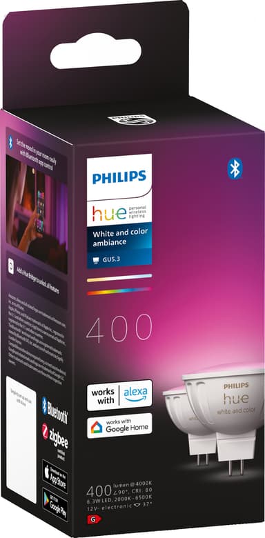 Philips Hue WCA MR16 LED-lyspære 6,3 W 2-pk