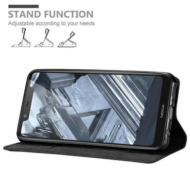 Nokia 5.1 PLUS / X5 lommebokdeksel case (svart)