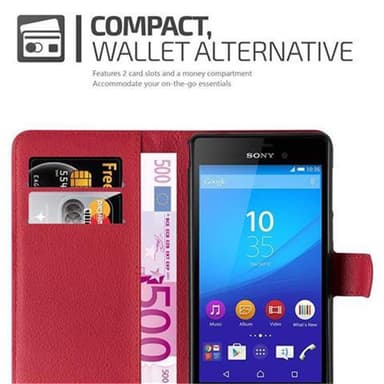 Sony Xperia M4 AQUA lommebokdeksel etui (rød)