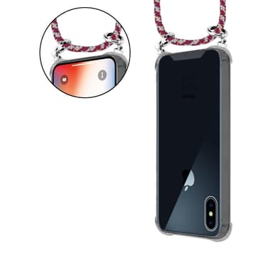 iPhone X / XS Deksel med Halskjede (rød)
