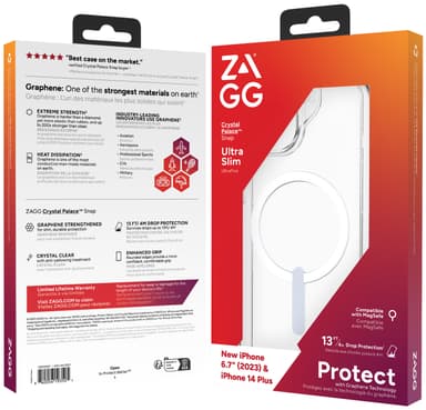 Zagg iPhone 15/14 Plus Crystal Palace Snap deksel (gjennomsiktig)