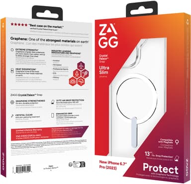 Zagg iPhone 15 Pro Max Crystal Palace Snap deksel (gjennomsiktig)