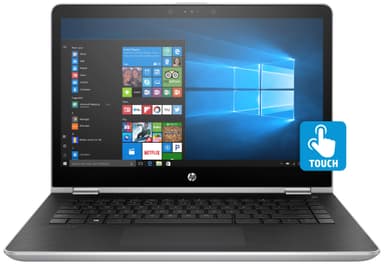 HP Pavilion x360 14-ba010no 14" 2-i-1 bærbar PC (sølv)