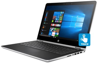 HP Pavilion x360 14-ba010no 14" 2-i-1 bærbar PC (sølv)