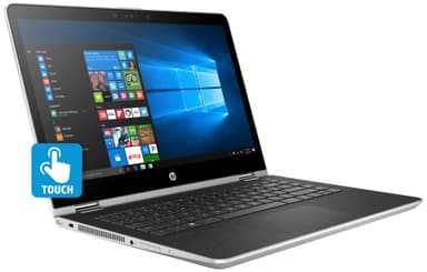 HP Pavilion x360 14-ba010no 14" 2-i-1 bærbar PC (sølv)