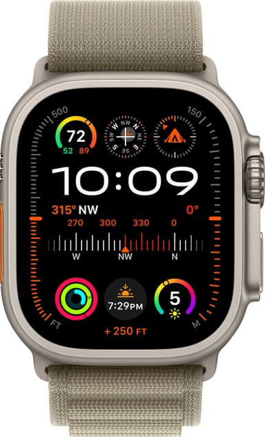 Apple Watch Ultra 2 49mm GPS+CEL Titanium M (Oliven/Alpine Loop)
