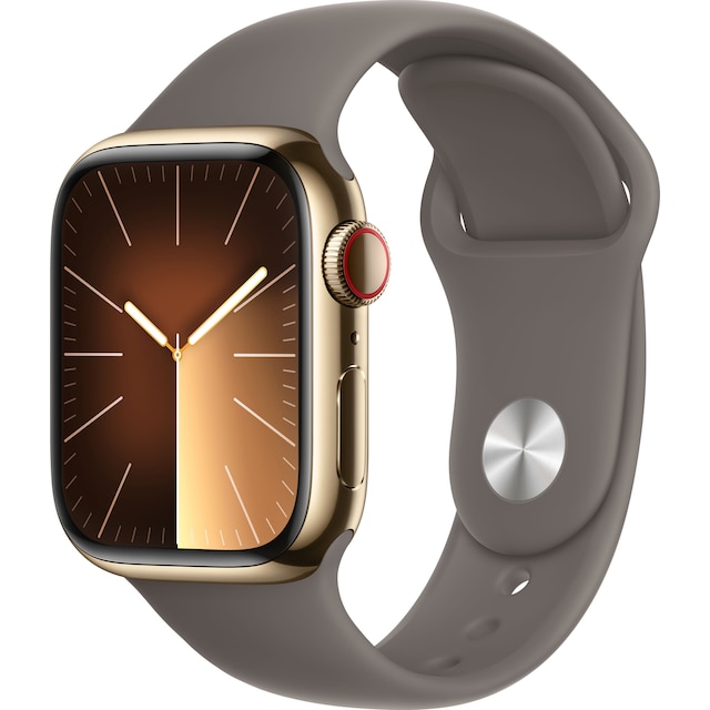Apple Watch S9 41mm GPS+CEL (Gold Stainless/Clay Sport Band) M/L