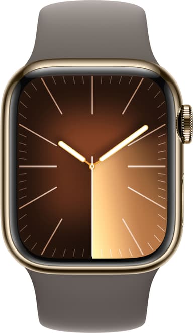 Apple Watch S9 41mm GPS+CEL (Gold Stainless/Clay Sport Band) S/M