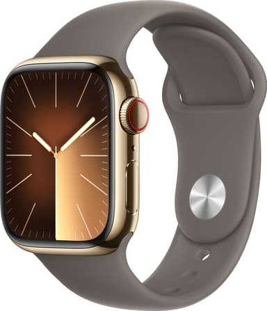 Apple Watch S9 45mm GPS+CEL (Gold Stainless/Clay Sport Band) S/M