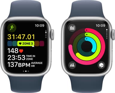Apple Watch S9 45mm GPS+CEL (Silver Alu/Storm Blue Sport Band) S/M