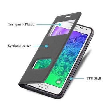 Samsung Galaxy ALPHA lommebokdeksel cover (svart)