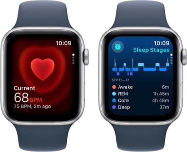 Apple Watch SE 2nd Gen 44mm GPS (Silver Alu/Storm blue sport band S/M)